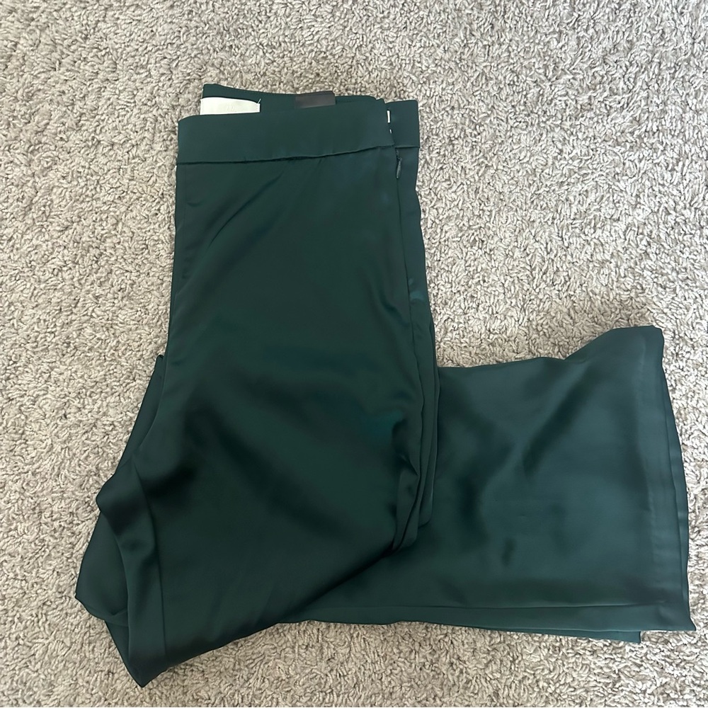 H&M Deep Green Satin Trousers